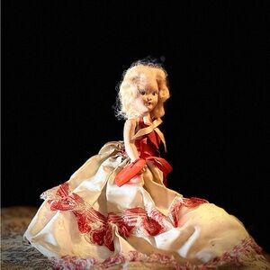 Vintage Doll with Red and White Dress